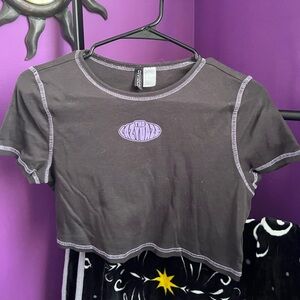 Black and purple crop top